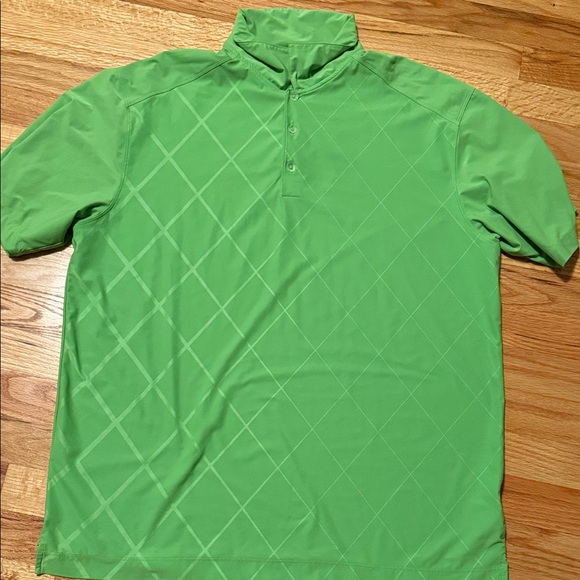 Men’s Large Nike Golf Green Dri-Fit Polo Shirt with Diamond Pattern - Picture 1 of 8